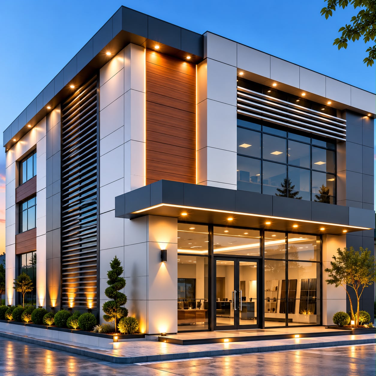 Kompozit panel kaplı modern bina cephesi